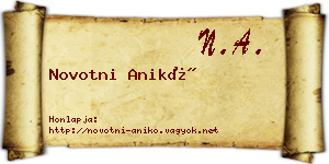 Novotni Anikó névjegykártya